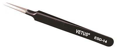 ESD-14 Flat tip stainless steel tweezer