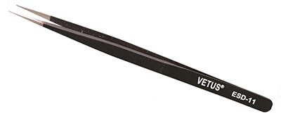 ESD-11 Long and slender stainless steel anti-static tweezer