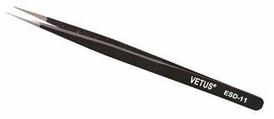 ESD-11 fine pointed tip anti-static stainless steel tweezers